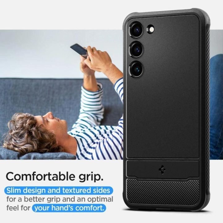Spigen RUGGED ARMOR GALAXY S23 MATINIAI BLACK