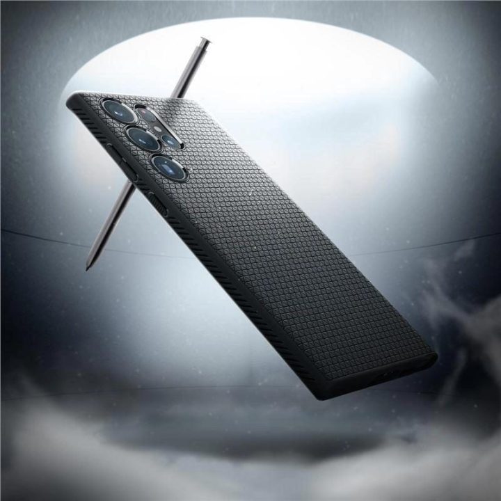 Spigen Samsung Galaxy S23 Ultra Liquid Air serijos TPU dėklas - matinės juodos spalvos