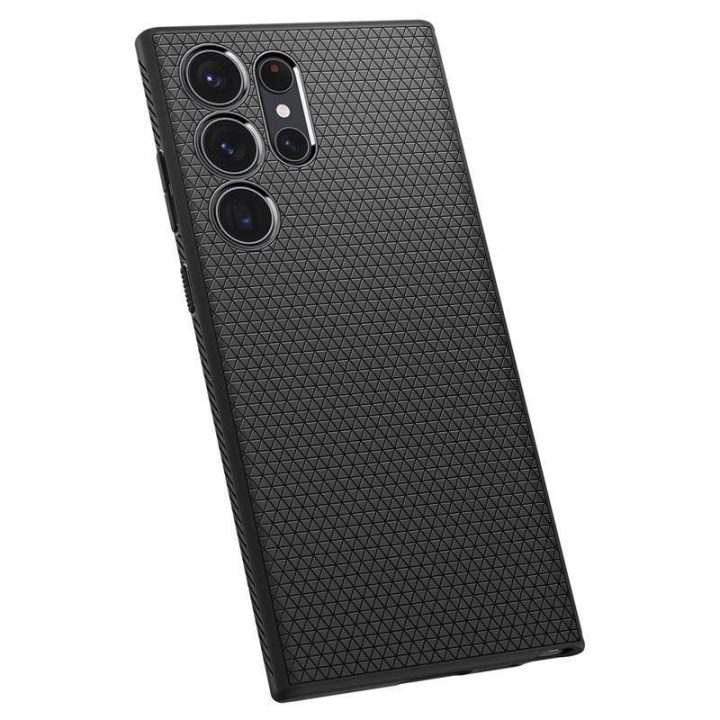 Spigen Samsung Galaxy S23 Ultra Liquid Air serijos TPU dėklas - matinės juodos spalvos
