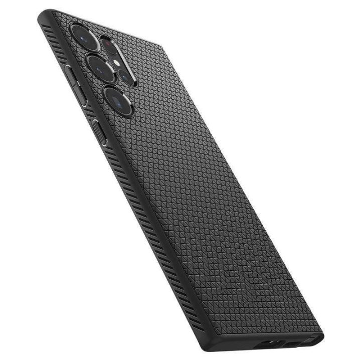 Spigen Samsung Galaxy S23 Ultra Liquid Air serijos TPU dėklas - matinės juodos spalvos