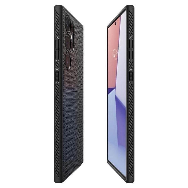 Spigen Samsung Galaxy S23 Ultra Liquid Air serijos TPU dėklas - matinės juodos spalvos