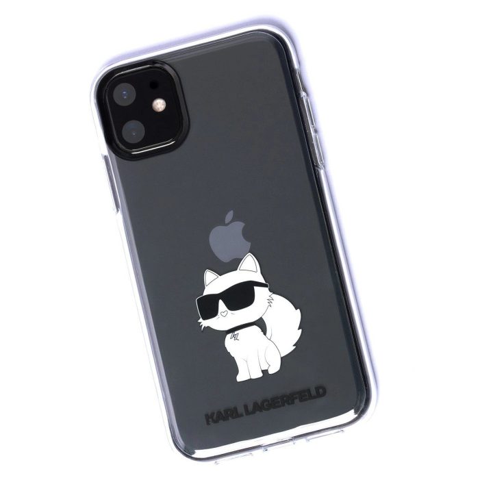Karl Lagerfeld dėklas iPhone 11 / XR iš serijos Ikonik Choupette - skaidrus