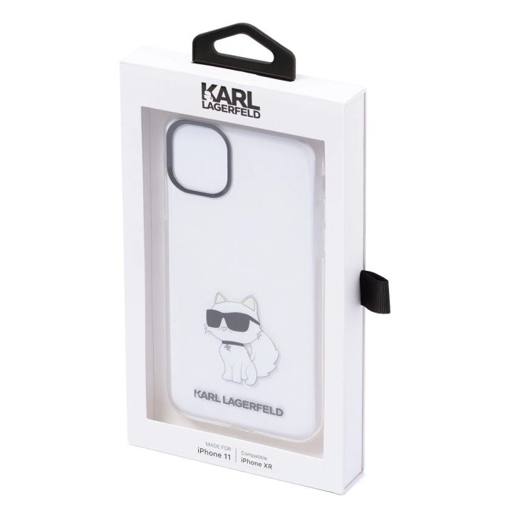 Karl Lagerfeld dėklas iPhone 11 / XR iš serijos Ikonik Choupette - skaidrus