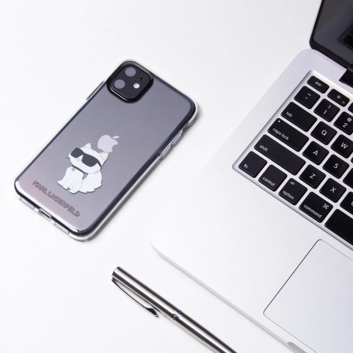 Karl Lagerfeld dėklas iPhone 11 / XR iš serijos Ikonik Choupette - skaidrus