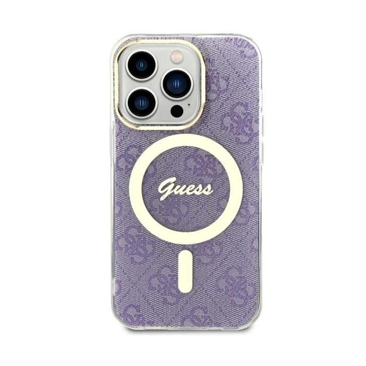 Guess GUHMP14LH4STU iPhone 14 Pro 6.1 violetinės/violetinės spalvos deklas 4G MagSafe