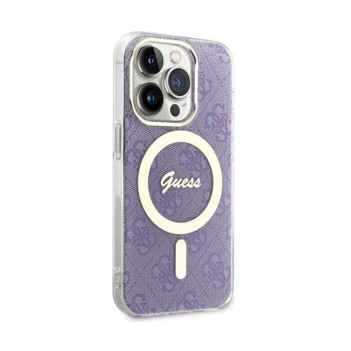 Guess GUHMP14LH4STU iPhone 14 Pro 6.1 violetinės/violetinės spalvos deklas 4G MagSafe