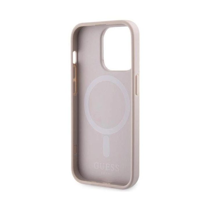 Guess GUHMP14LHGCFSEP iPhone 14 Pro 6.1 rožinės/rožinės spalvos deklas GCube Stripes MagSafe