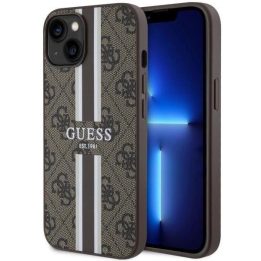 Guess GUHMP14SP4RPSW iPhone 14 6.1 rudos/rudos spalvos deklas 4G Printed Stripes MagSafe