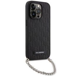 Karl Lagerfeld KLHCP14LSACKLHPK iPhone 14 Pro 6,1 juodas/juodas deklas Saffiano Monogram Chain