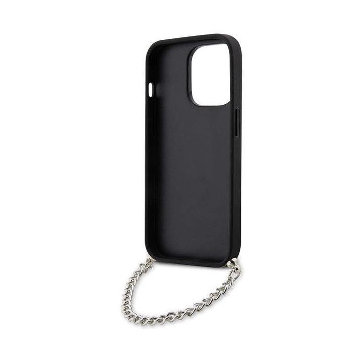 Karl Lagerfeld KLHCP14LSACKLHPK iPhone 14 Pro 6,1 juodas/juodas deklas Saffiano Monogram Chain