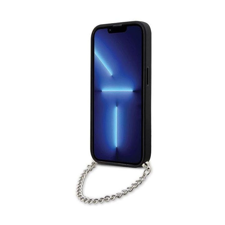Karl Lagerfeld KLHCP14LSACKLHPK iPhone 14 Pro 6,1 juodas/juodas deklas Saffiano Monogram Chain