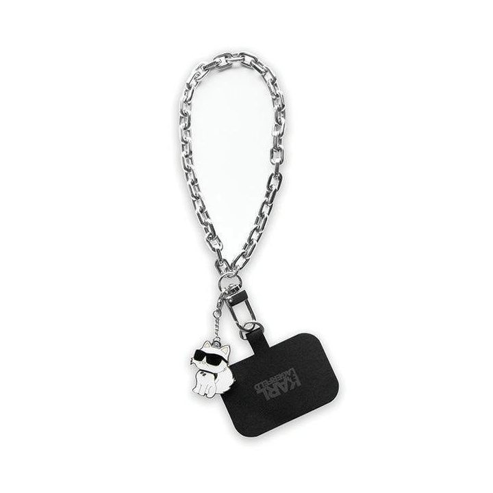 Karl Lagerfeld KLUCHCSKPK Universal Hand Strap Choupette dėklas - sidabrinis