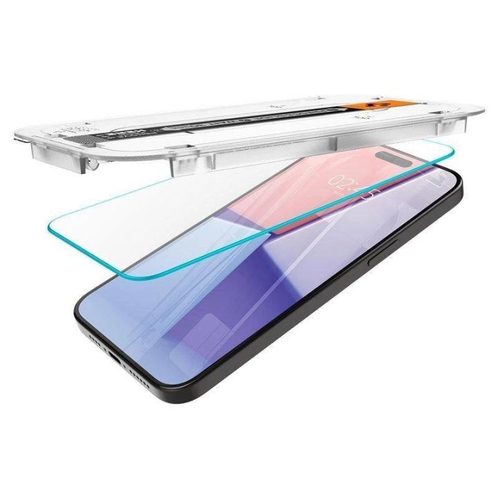 Apsauginis stiklas Spigen GLAS.TR EZ FIT 2 PAKETAI IPHONE 15 PRO CLEAR