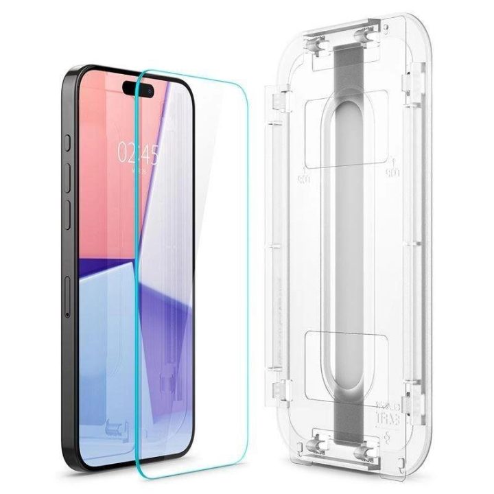 Apsauginis stiklas Spigen GLAS.TR EZ FIT 2 PAKETAI IPHONE 15 PRO CLEAR