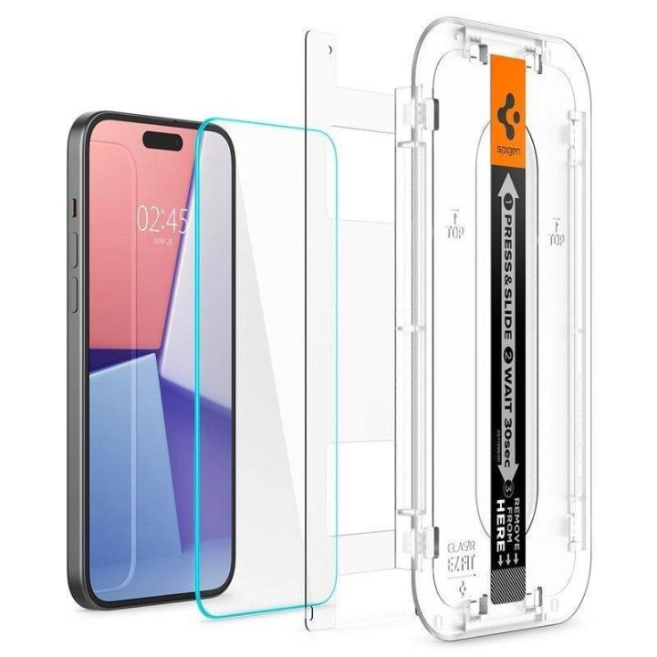 Apsauginis stiklas Spigen GLAS.TR EZ FIT 2 PAKETAI IPHONE 15 CLEAR