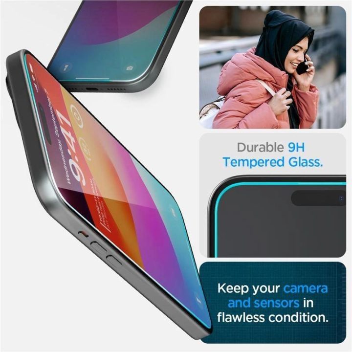 Apsauginis stiklas Spigen GLAS.TR EZ FIT 2 PAKETAI IPHONE 15 CLEAR