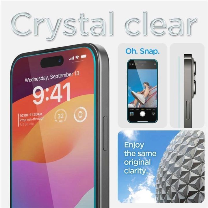 Apsauginis stiklas Spigen GLAS.TR EZ FIT 2 PAKETAI IPHONE 15 CLEAR