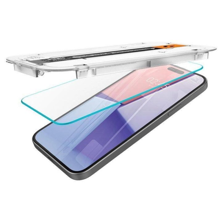 Apsauginis stiklas Spigen GLAS.TR EZ FIT 2 PAKETAI IPHONE 15 CLEAR
