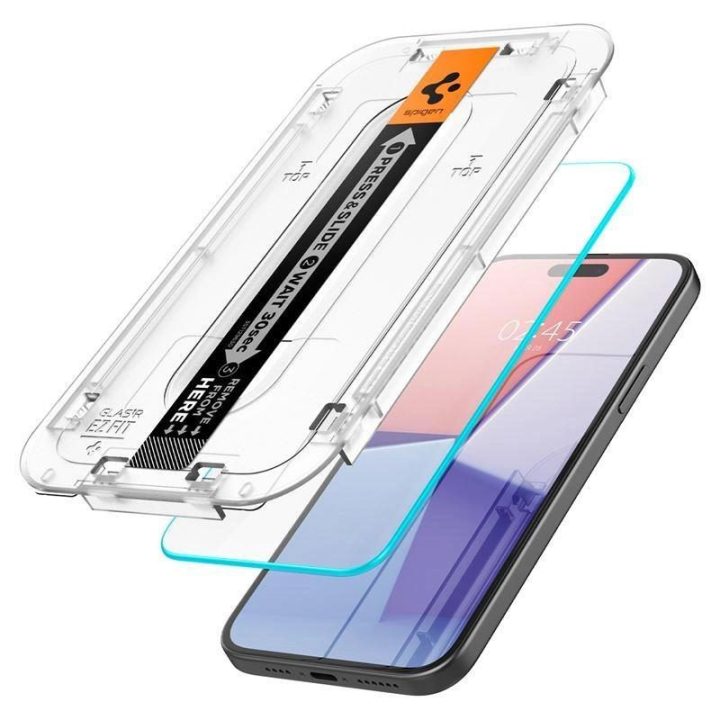 Apsauginis stiklas Spigen GLAS.TR EZ FIT 2 PAKETAI IPHONE 15 CLEAR