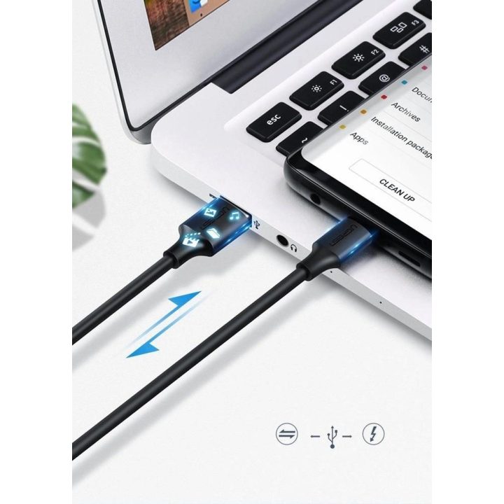 USB kabelis - C tipo 2 A USB kabelis 0,5 m juodas (60115)