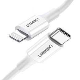 kabelis USB Type C - Lightning MFI 1m 3A 18W baltas (10493)