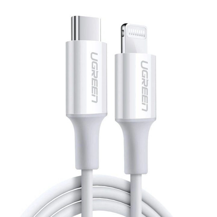 kabelis USB Type C - Lightning MFI 1m 3A 18W baltas (10493)