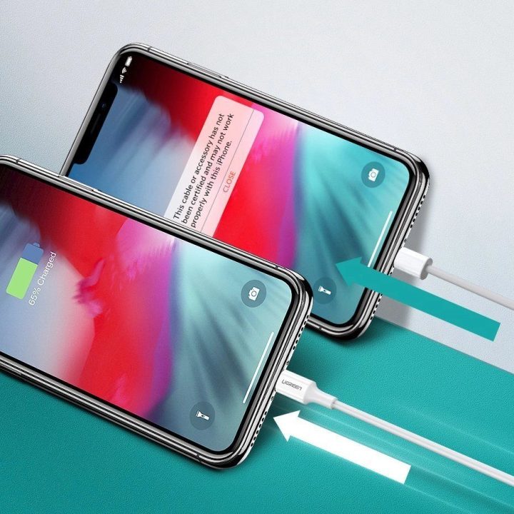 kabelis USB Type C - Lightning MFI 1m 3A 18W baltas (10493)