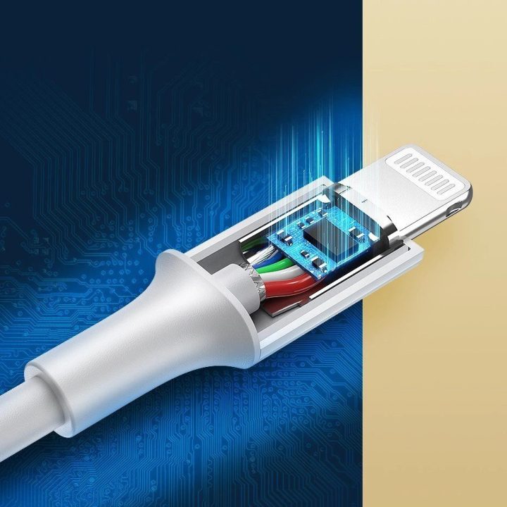 kabelis USB Type C - Lightning MFI 1m 3A 18W baltas (10493)