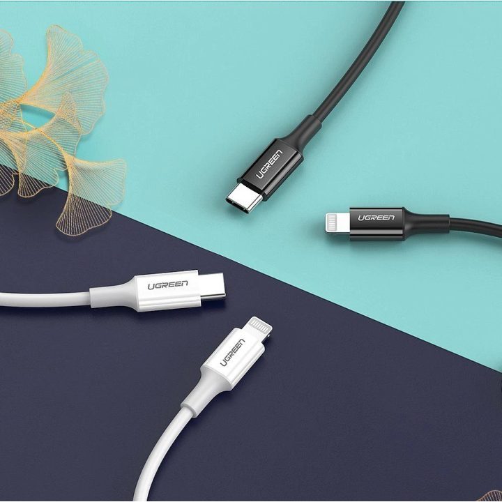 kabelis USB Type C - Lightning MFI 1m 3A 18W baltas (10493)