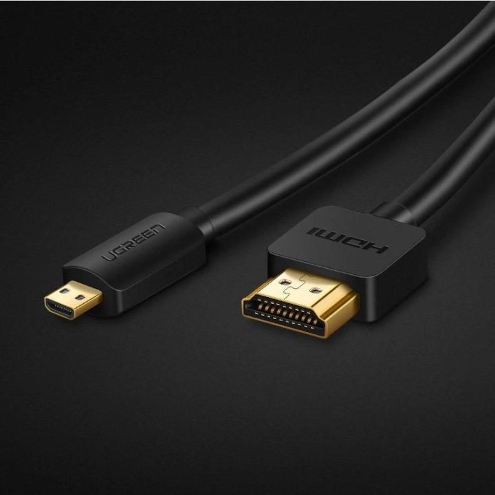HDMI kabelis - micro HDMI kabelis 19 kontaktų 2.0v 4K 60Hz 30AWG 1,5 m juodas (30102)