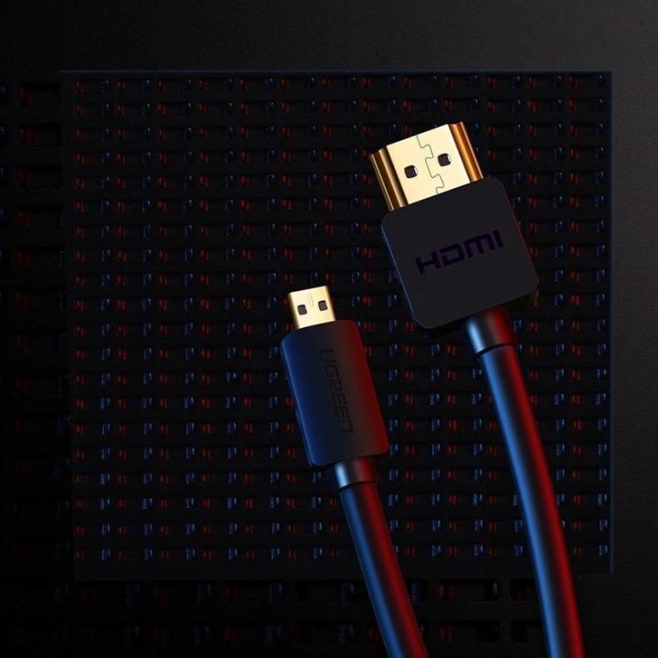 HDMI kabelis - micro HDMI kabelis 19 kontaktų 2.0v 4K 60Hz 30AWG 1,5 m juodas (30102)