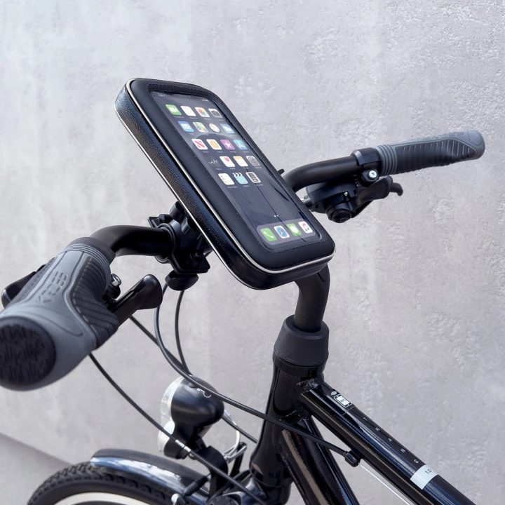 telefono laikiklis dviračiui, motociklui, motoroleriui juodas (WBHBK7)