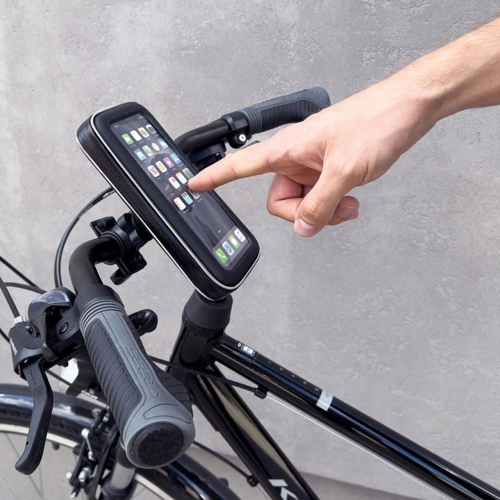 telefono laikiklis dviračiui, motociklui, motoroleriui juodas (WBHBK7)