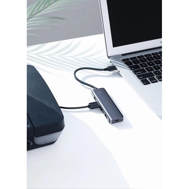 USB šakotuvas - 4x USB 3.2 Gen 1 su micro USB maitinimo prievadu, pilkos spalvos (CM219 50985)