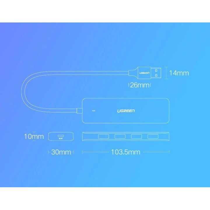 USB šakotuvas - 4x USB 3.2 Gen 1 su micro USB maitinimo prievadu, pilkos spalvos (CM219 50985)