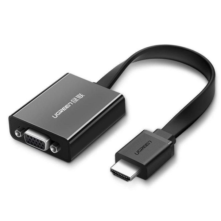HDMI - VGA adapteris micro USB / garso 3,5 mm mini lizdas juodas (40248)