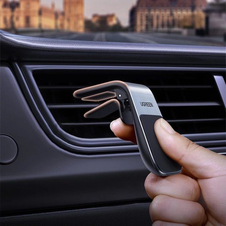 Magnetinis automobilinis laikiklis ventiliacijos grotelėms, sidabrinės spalvos (LP290)