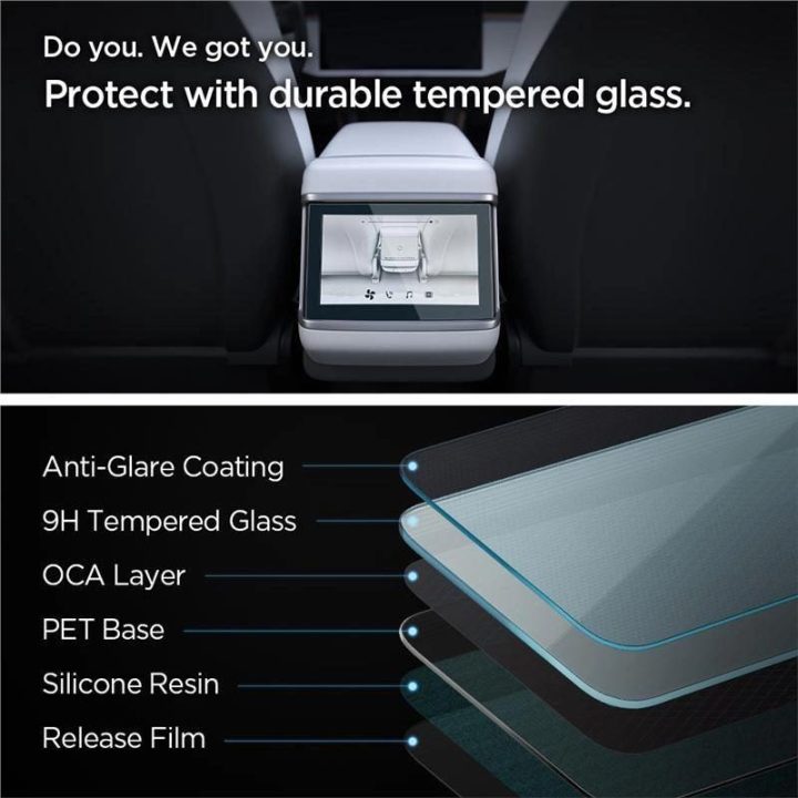 Apsauginis stiklas Spigen GLAS.TR SLIM TESLA MODEL X 2022 / MODEL S 2021 BLACK