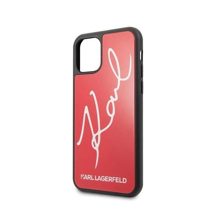 Karl Lagerfeld KLHCN65DLKSRE iPhone 11 Pro Max czerwony/red deklas Signature Glitter
