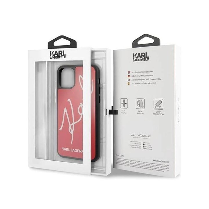 Karl Lagerfeld KLHCN65DLKSRE iPhone 11 Pro Max czerwony/red deklas Signature Glitter