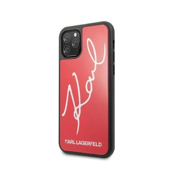 Karl Lagerfeld KLHCN65DLKSRE iPhone 11 Pro Max czerwony/red deklas Signature Glitter