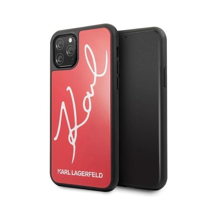 Karl Lagerfeld KLHCN65DLKSRE iPhone 11 Pro Max czerwony/red deklas Signature Glitter