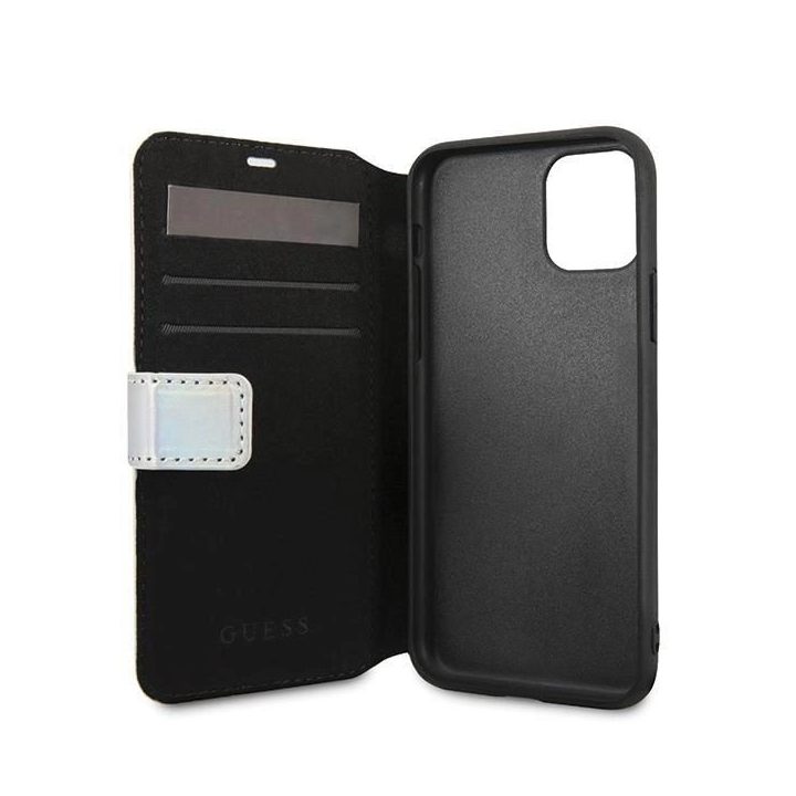 Guess GUFLBKN65BLD iPhone 11 Pro Max sidabro/ sidabro spalvos knyga Iridescent