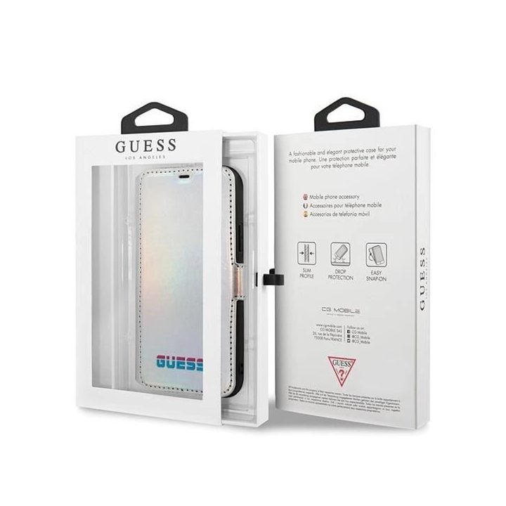 Guess GUFLBKN65BLD iPhone 11 Pro Max sidabro/ sidabro spalvos knyga Iridescent