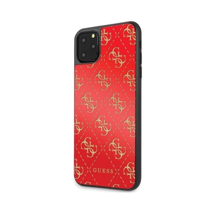 Guess GUHCN654GGPRE iPhone 11 Pro Max raudonas/raudonas deklas 4G Double Layer Glitter