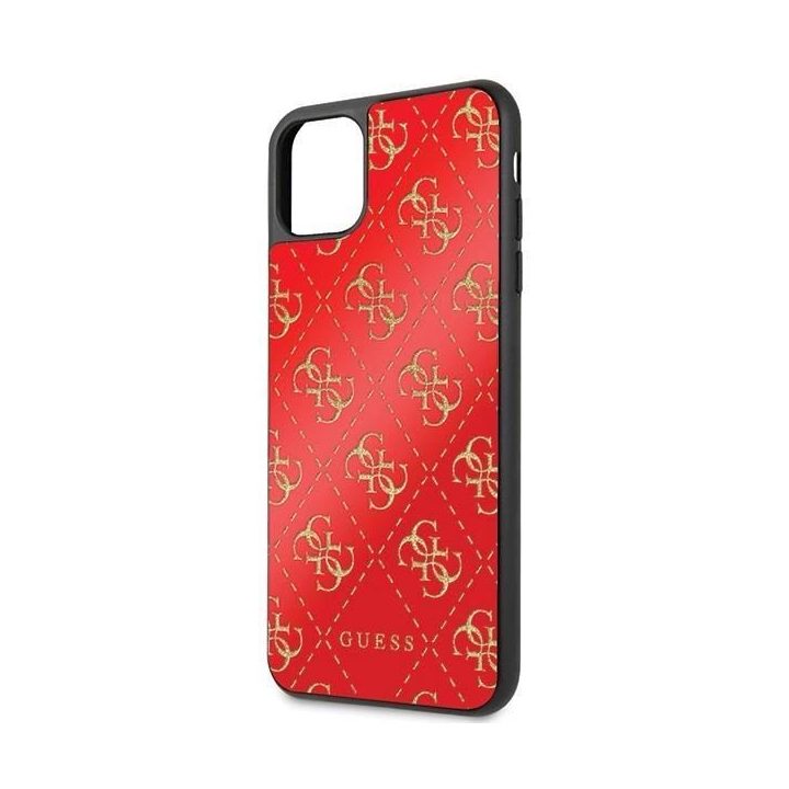Guess GUHCN654GGPRE iPhone 11 Pro Max raudonas/raudonas deklas 4G Double Layer Glitter