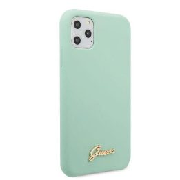 Guess GUHCN65LSLMGG iPhone 11 Pro Max žalias/žalias deklas Silikono derliaus aukso logotipas