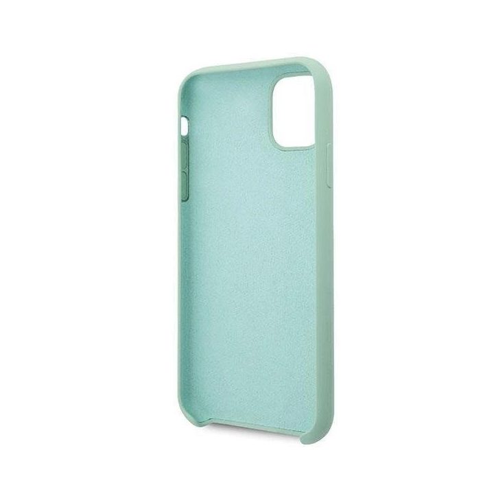 Guess GUHCN65LSLMGG iPhone 11 Pro Max žalias/žalias deklas Silikono derliaus aukso logotipas