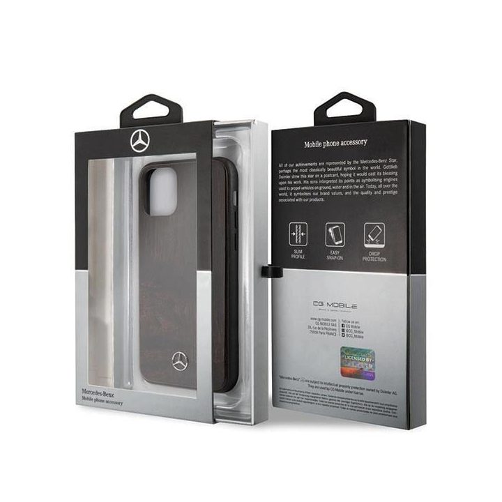 Mercedes Wood Line Rosewood dėklas iPhone 11 Pro - rudas