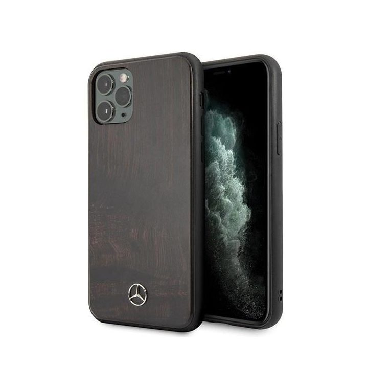 Mercedes Wood Line Rosewood dėklas iPhone 11 Pro - rudas